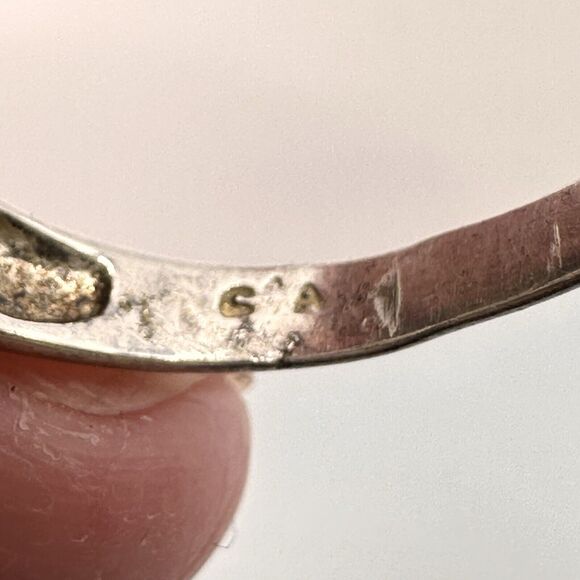 Château d’Argent Sterling Blue Mother of Pearl Triple Daisy Flower Ring sz 7.75 - Picture 9 of 13